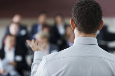 Picture of a sales presentation to support our sales communication skills training overview page.