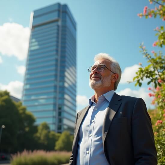 A picture of a senior executive pondering the future to support an article on the value of sales training.