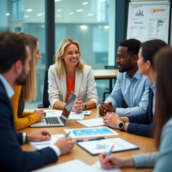 A picture of a thriving sales team to support an article on the value of continuous salestraining.