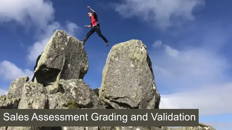 An image of someone leaping across the Tyfan pillars to support a panel about sales testing.